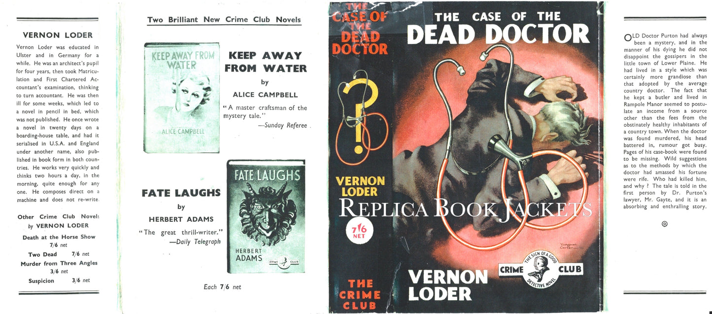 Loder, Vernon. THE CASE OF THE DEAD DOCTOR 1st UK 1935