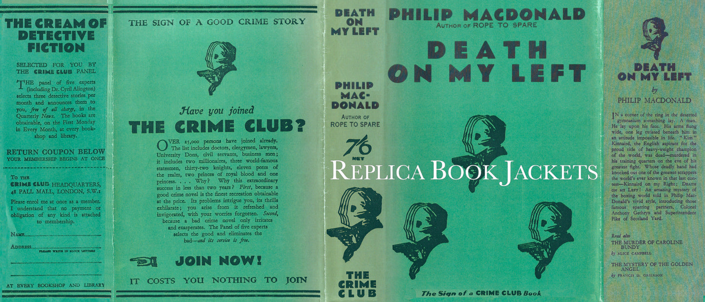 Macdonald, Philip. DEATH ON MY LEFT 1st UK 1933