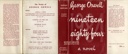 Orwell, George 1984 (red dj variant) 1st UK 1949