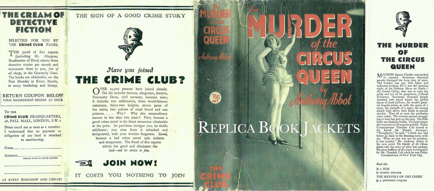 Abbot, Anthony ABOUT THE MURDER OF THE CIRCUS QUEEN 1st UK 1933