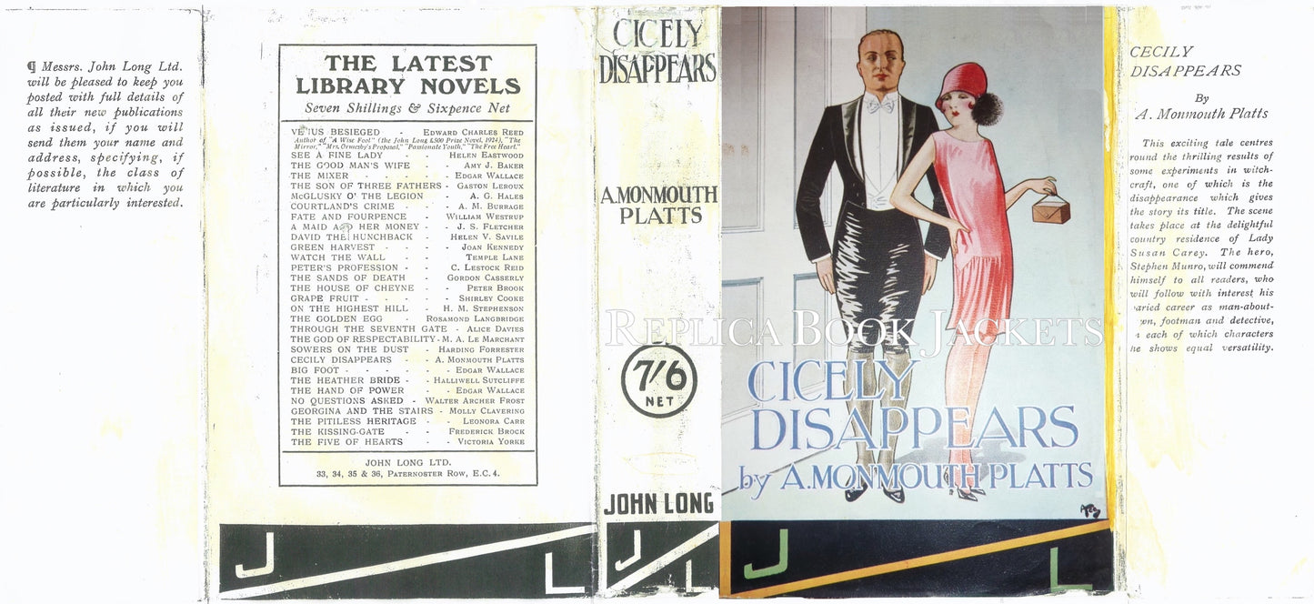 Berkeley, Anthony CICELEY DISAPPEARS by A. Monmouth Platts 1st UK 1927