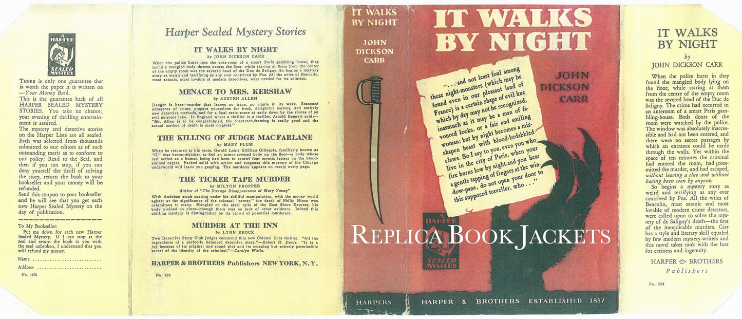 Carr, John Dickson IT WALKS BY NIGHT 1st US 1930