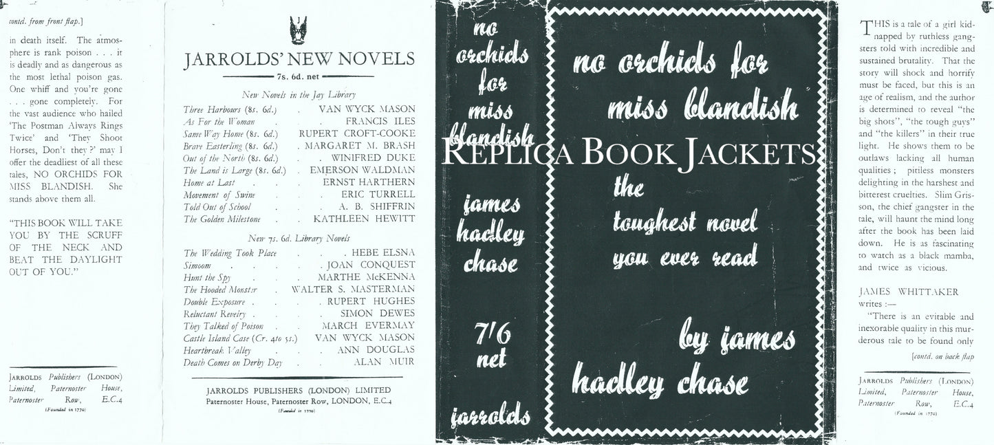 Chase, James Hadley NO ORCHIDS FOR MISS BLANDISH 1st UK 1939