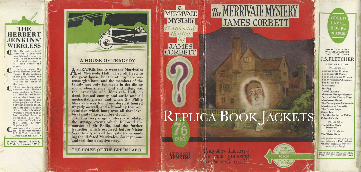 Corbett, James. THE MERRIVALE MYSTERY 1st UK 1929