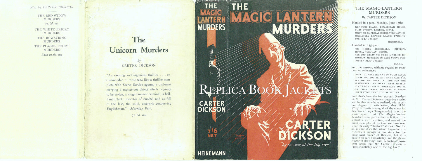 Dickson, Carter THE MAGIC LANTERN MURDERS 1st UK 1936