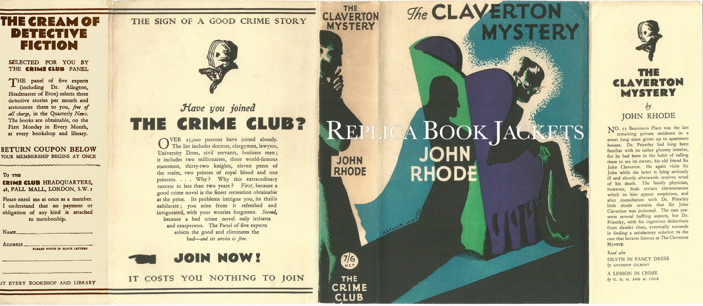 Rhode, John THE CLAVERTON MYSTERY 1st UK 1933