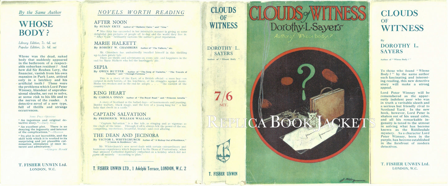 Sayers, Dorothy L. CLOUDS OF WITNESS 1st UK 1926