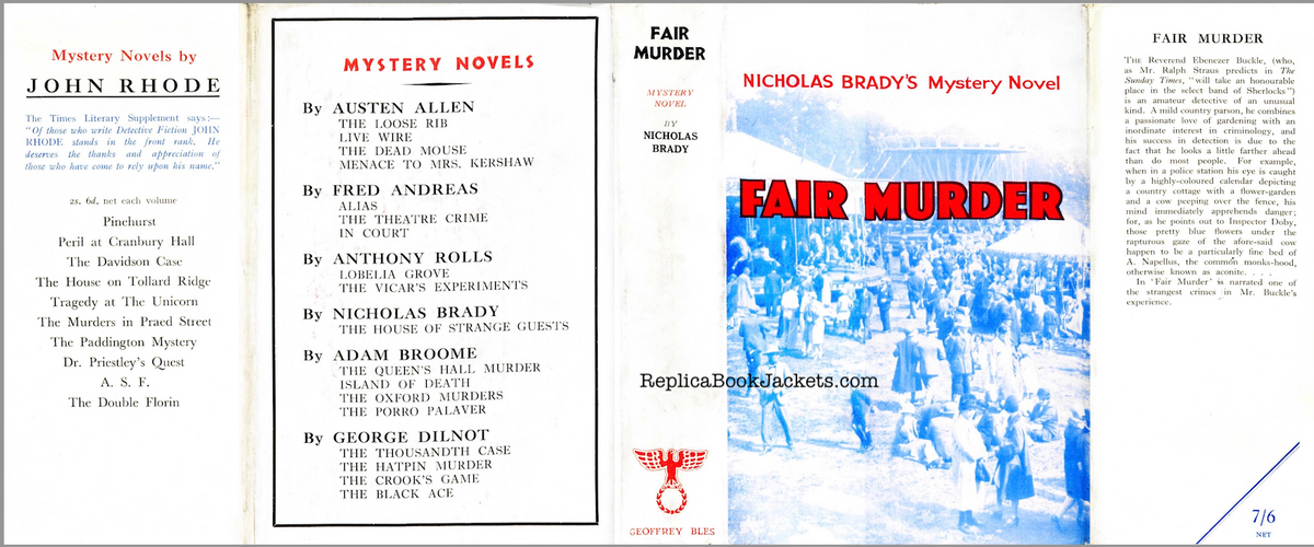 Brady, Nicholas (John V. Turner) FAIR MURDER 1st UK 1933