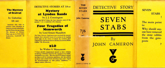 Cameron, John THE SEVEN STABS 1st UK 1929