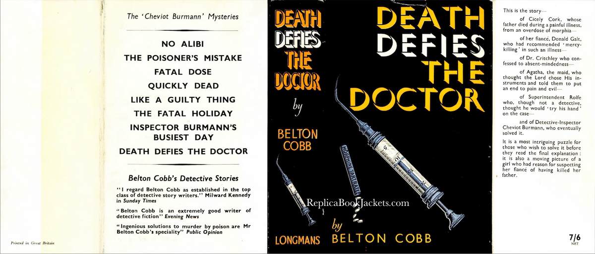 Cobb, Belton DEATH DEFIES THE DOCTOR. 1st UK 1939