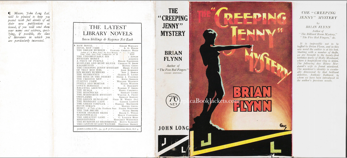 Flynn, Brian THE CREEPING JENNY MYSTERY 1st UK 1929