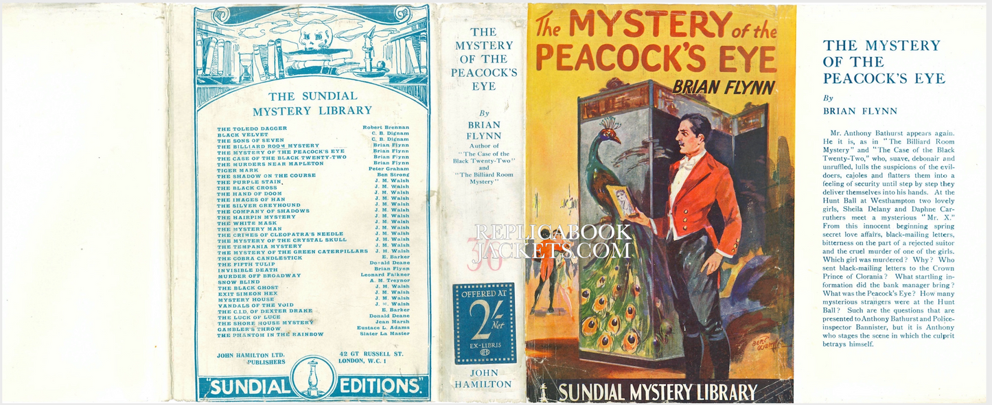 Flynn, Brian THE MYSTERY OF THE PEACOCK'S EYE 1st UK 1928