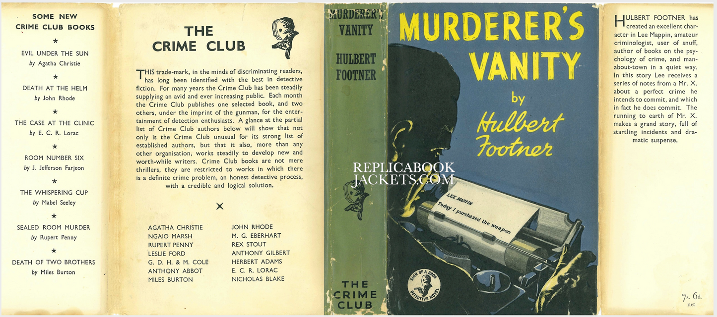 Footner, Hulbert MURDERER'S VANITY 1st UK 1941