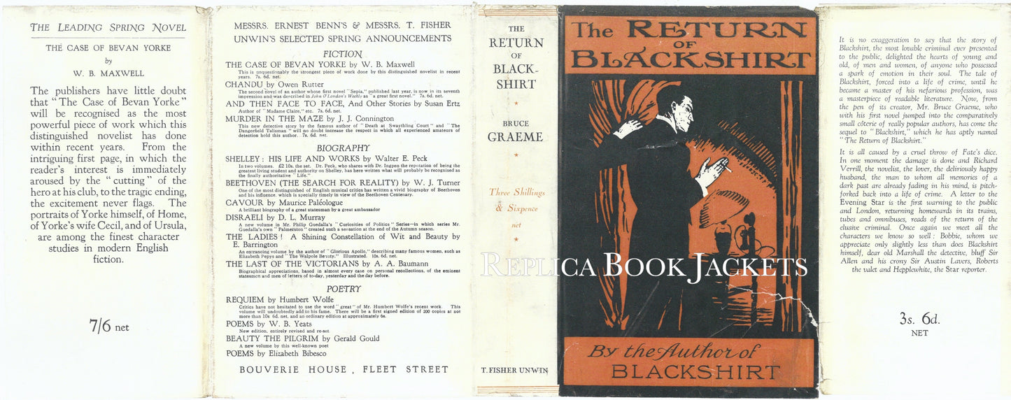 Graeme, Bruce THE RETURN OF BLACKSHIRT 1st UK 1927