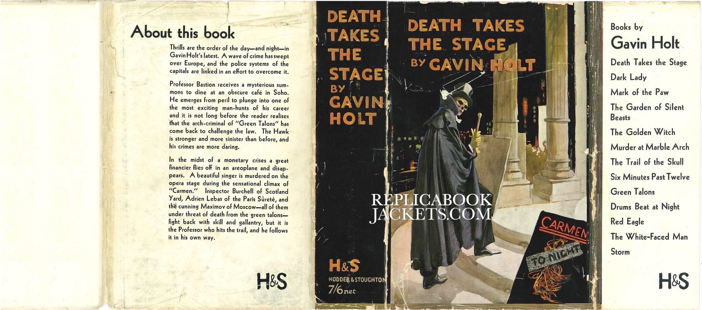 Holt, Gavin DEATH TAKES THE STAGE 1st UK 1934