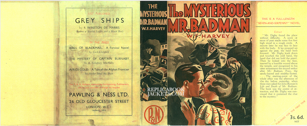 Harvey, W.F. THE MYSTERIOUS MR. BADMAN 1st UK 1934