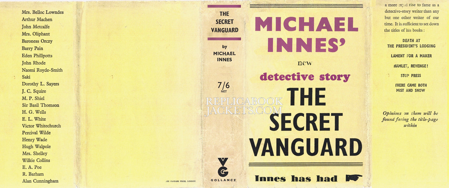 Innes, Michael THE SECRET VANGUARD 1st UK 1940