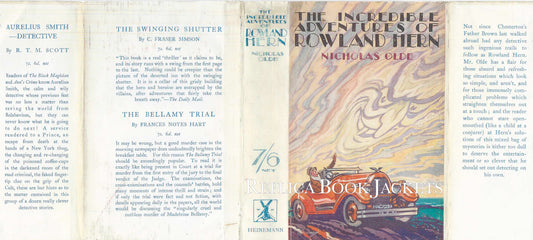 Olde, Nicholas. THE INCREDIBLE ADVENTURES OF ROWLAND HERN 1st UK 1928