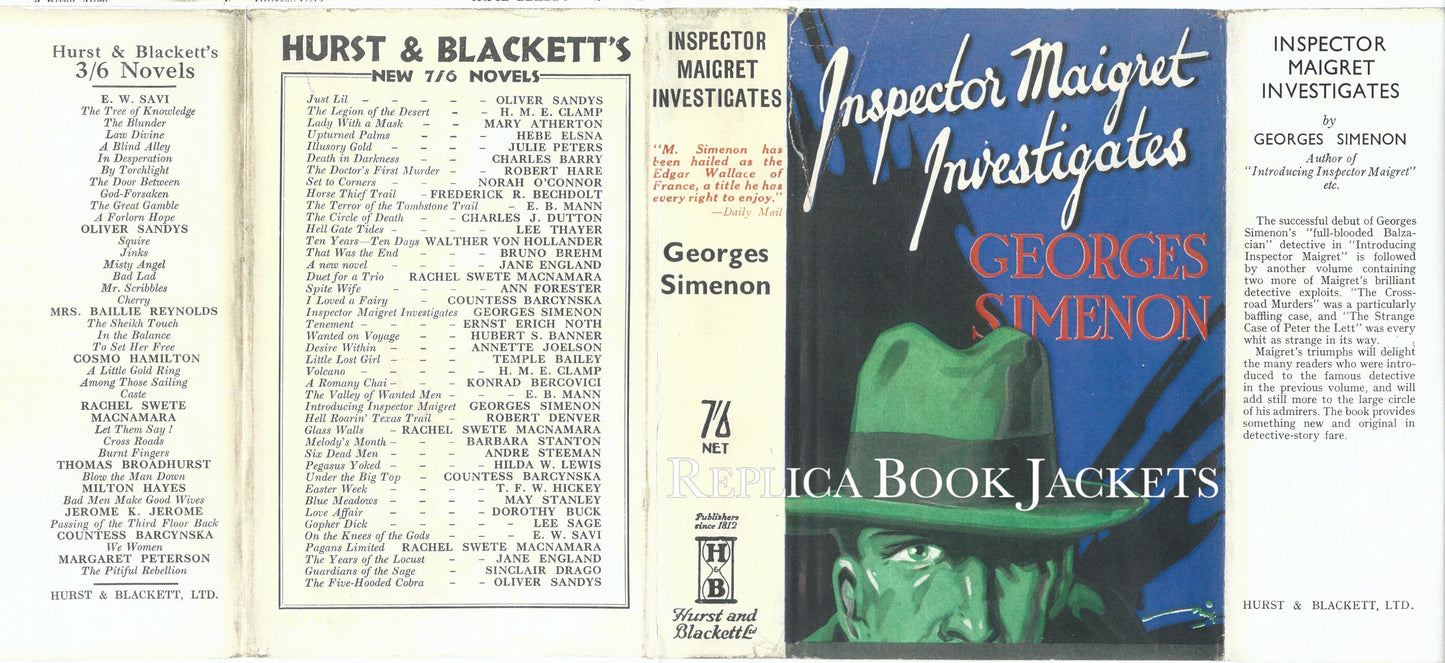 Simenon, Georges. INSPECTOR MAIGRET INVESTIGATES 1st UK 1933