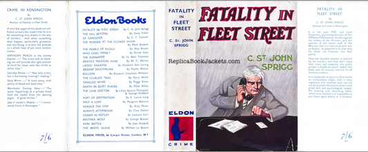 St. John Sprigg, C. FATALITY IN FLEET STREET 1st UK 1933