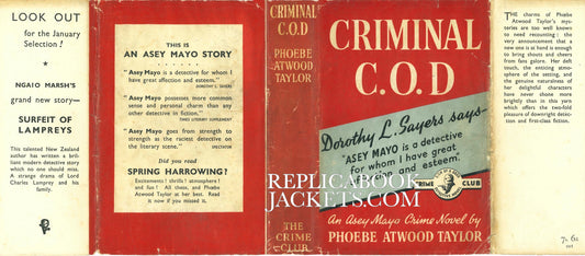 Taylor, Phoebe Atwood. CRIMINAL C.O.D. 1st UK 1940