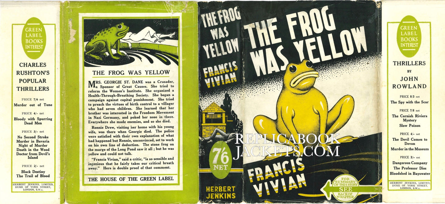 Vivian, Francis. THE FROG WAS YELLOW 1st UK 1940