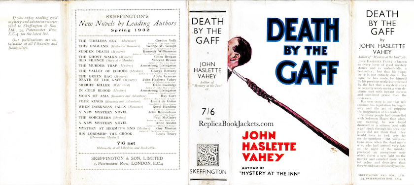 Vahey, John Haslette DEATH BY THE GAFF 1st UK 1932