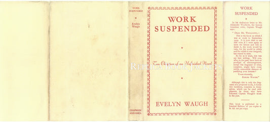 Waugh, Evelyn WORK SUSPENDED 1st UK 1942