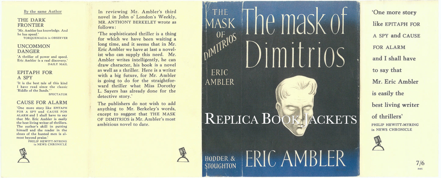 Ambler, Eric THE MASK OF DIMITRIOS 1st UK 1939