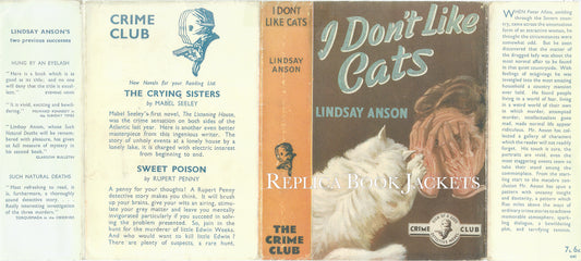 Anson, Lindsay I DON'T LIKE CATS 1st UK 1940