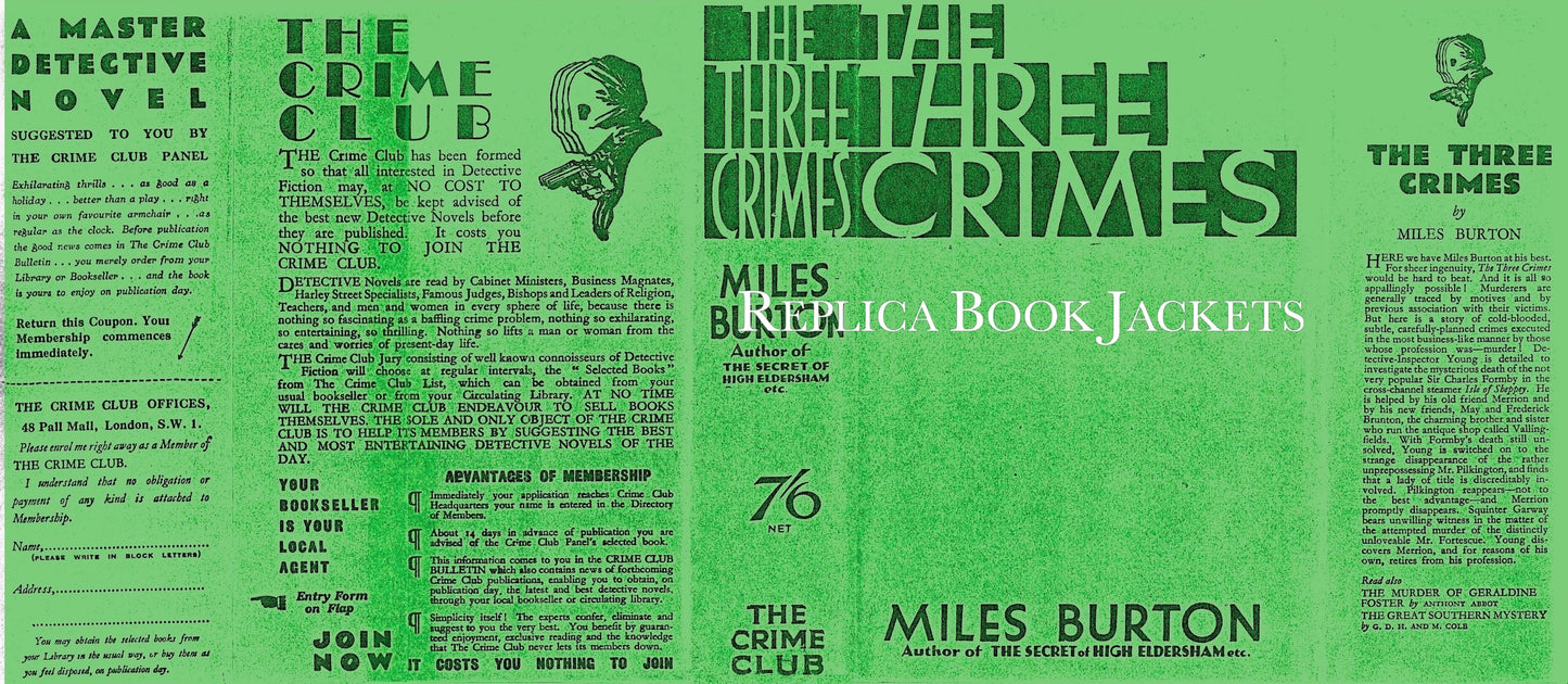 Burton, Miles THE THREE CRIMES 1st UK 1931