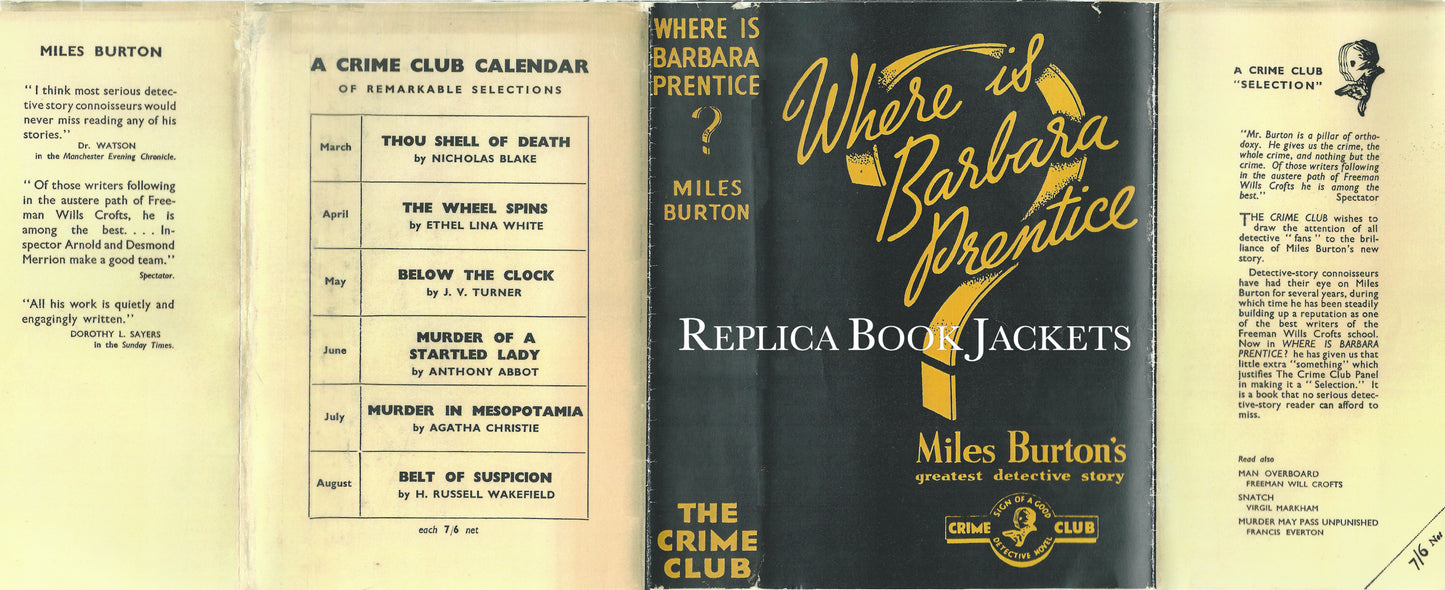 Burton, Miles WHERE IS BARBARA PRENTICE? 1st UK 1936