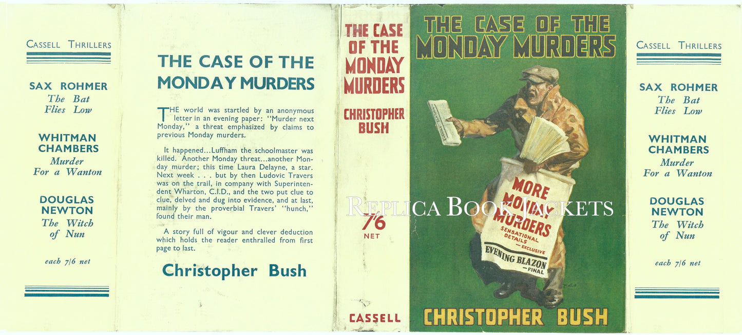 Bush, Christopher THE CASE OF THE MONDAY MURDERS 1st UK 1936
