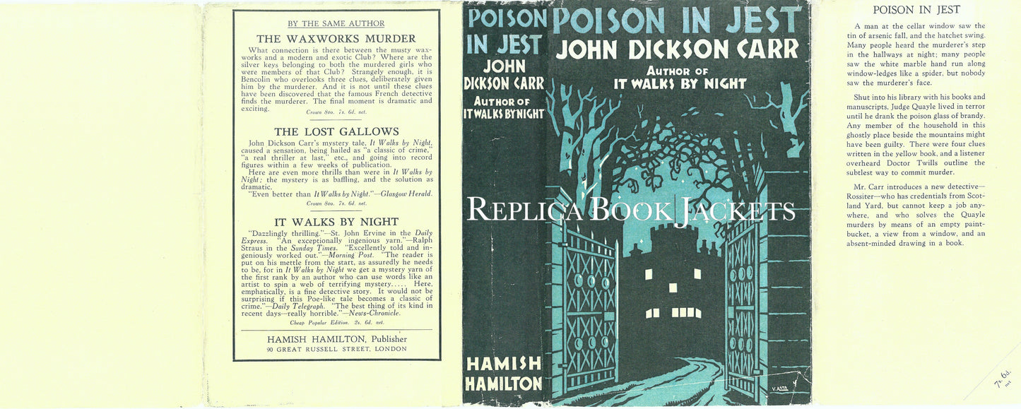 Carr, John Dickson POISON IN JEST 1st UK 1932