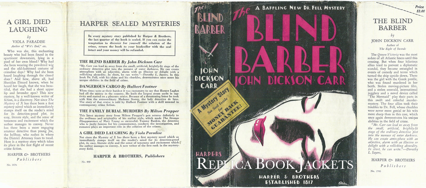 Carr, John Dickson THE BLIND BARBER 1st US 1934