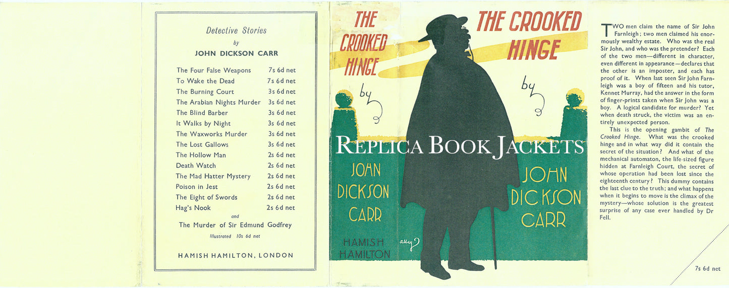 Carr, John Dickson THE CROOKED HINGE 1st UK 1938