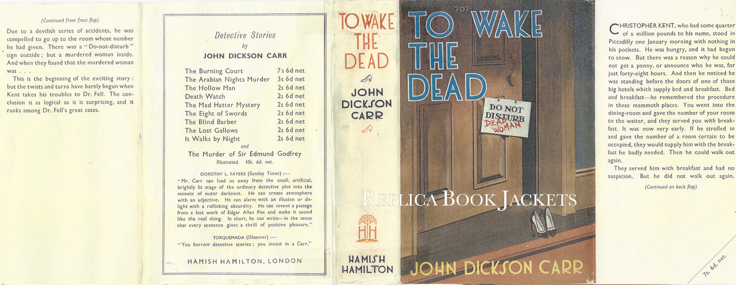 Carr, John Dickson TO WAKE THE DEAD 1st UK 1937