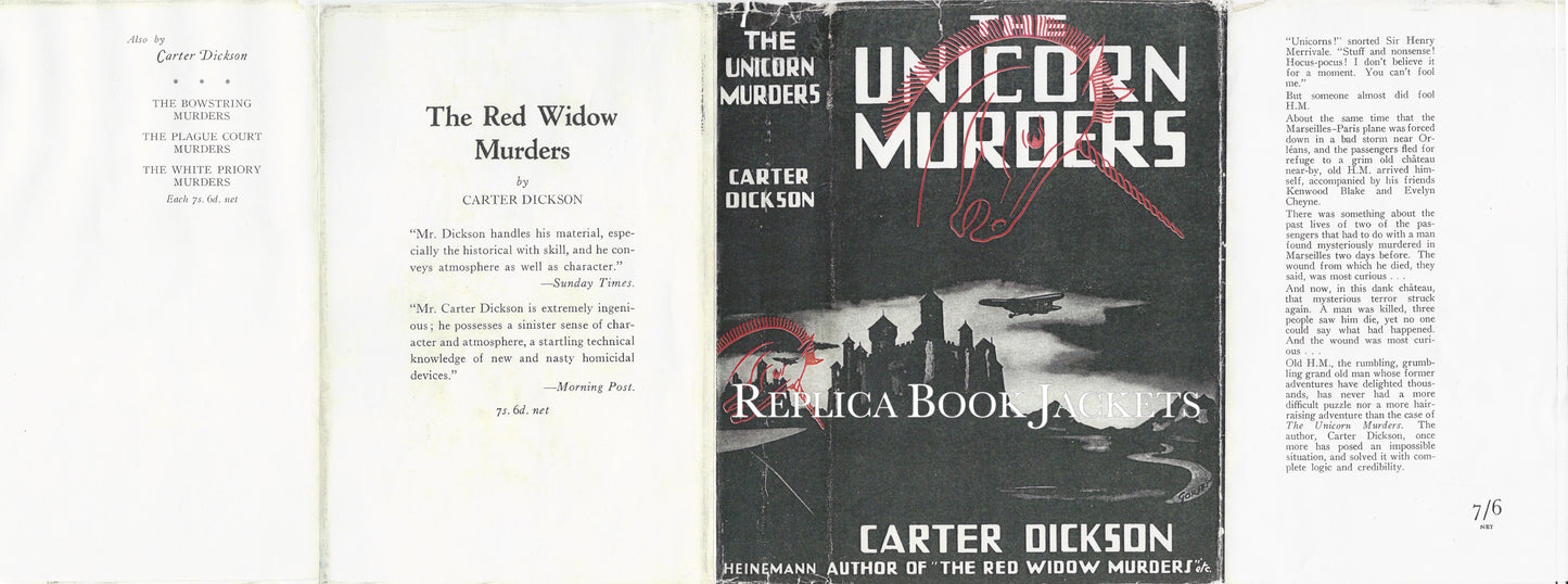 Dickson, Carter THE UNICORN MURDERS 1st UK 1936