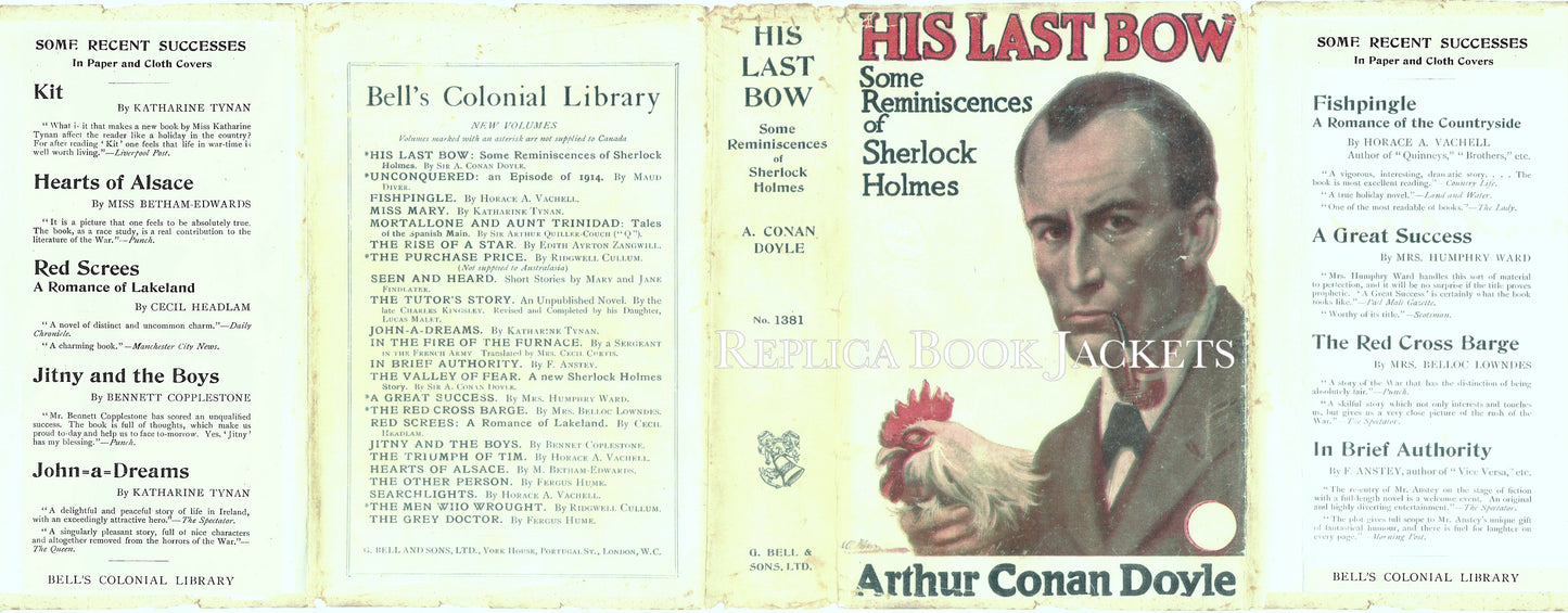 Doyle, Arthur Conan HIS LAST BOW 1st Colonial Edition 1917