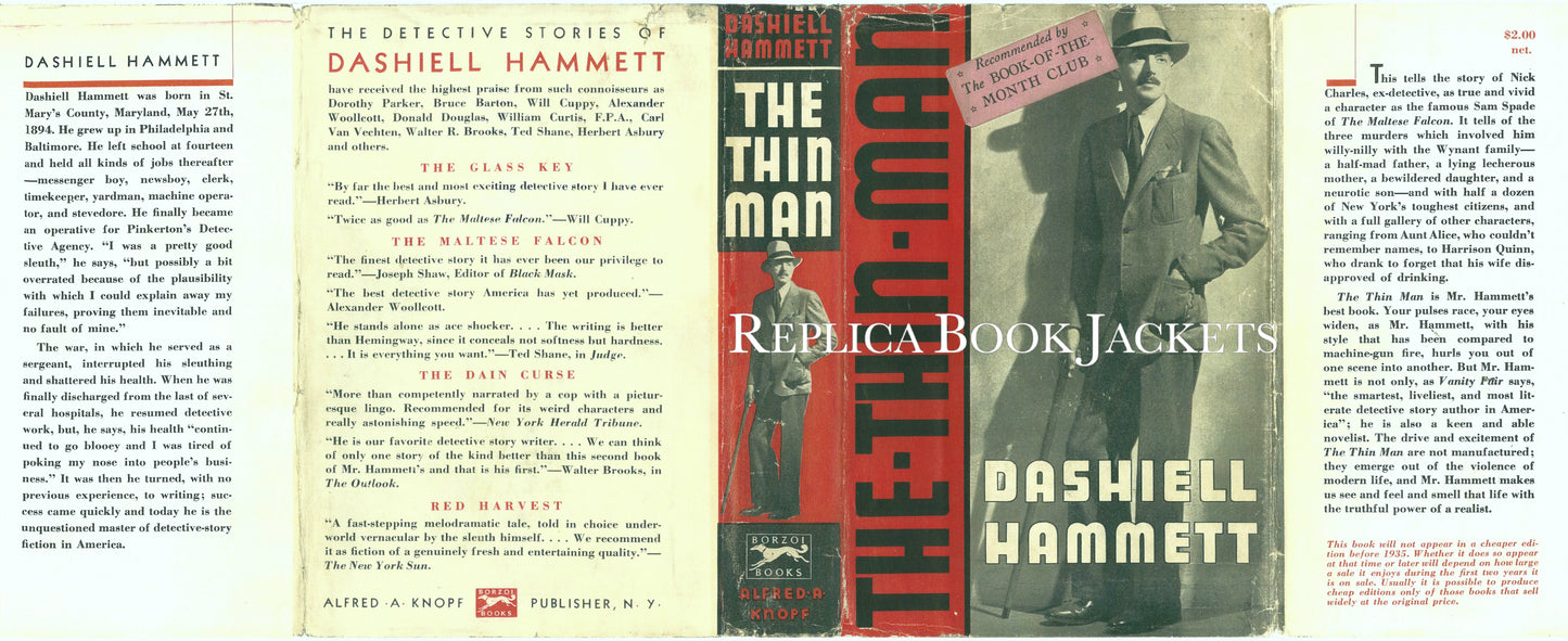 Hammett, Dashiell THE THIN MAN 1st US 1934 (red highlights, no 'blurbs')