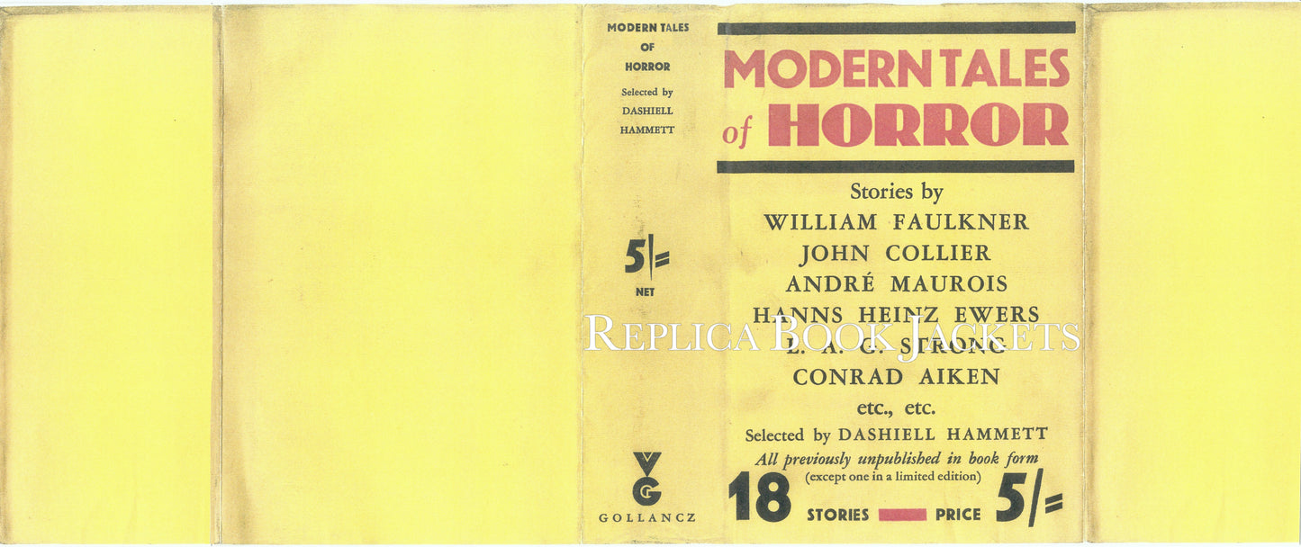Hammett, Dashiell (ed.) MODERN TALES OF HORROR 1st UK 1932