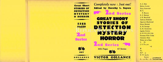 Sayers, Dorothy L. GREAT STORIES OF DETECTION, MYSTERY AND HORROR, SERIES 2 1st UK 1931