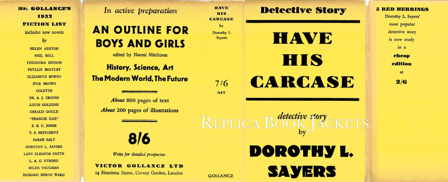Sayers, Dorothy L. HAVE HIS CARCASE 1st UK 1932